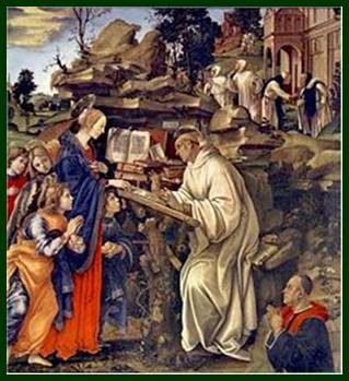 Resultado de imagen de San Bernardo y la Virgen María en la Anunciación.